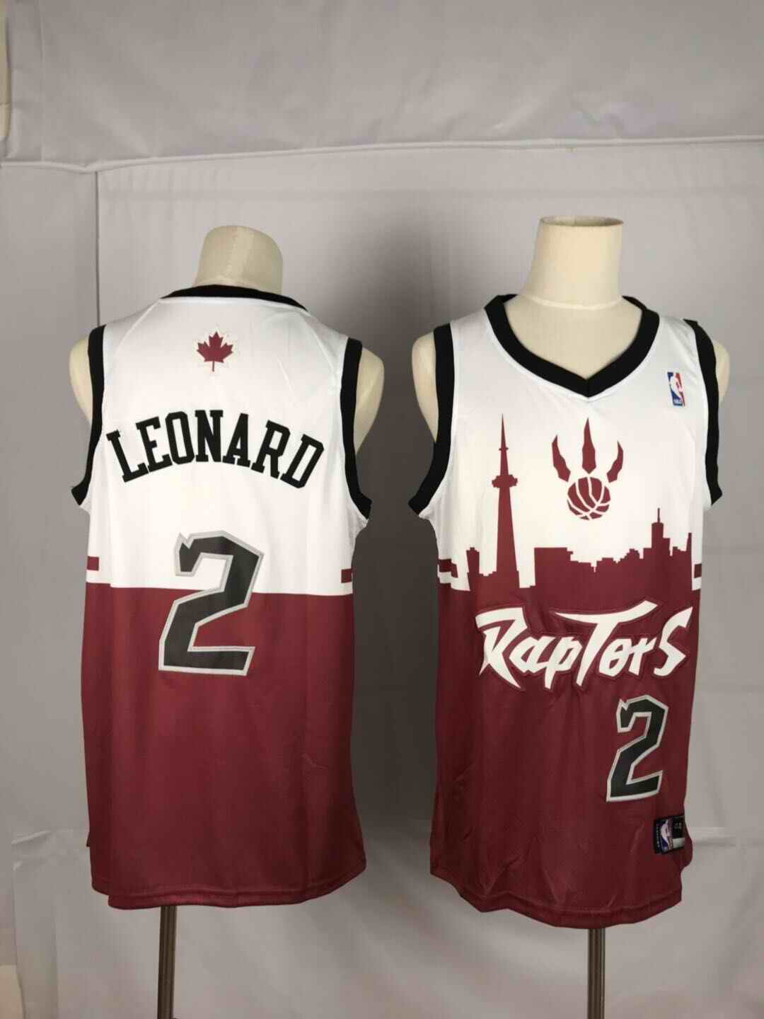 Men's Toronto Raptors #2 Kawhi Leonard White/Red 2019 City Edition Swingman Stitched NBA Jersey