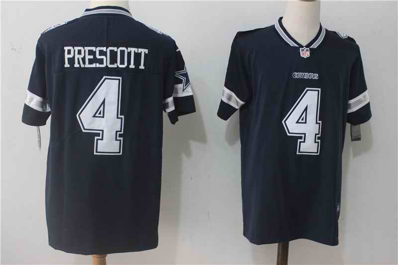 Men's Nike Dallas Cowboys #4 Dak Prescott Navy Blue Team Color Stitched NFL Vapor Untouchable Limited Jersey