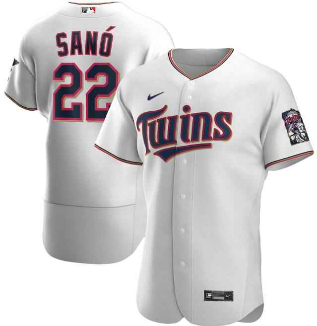 Men's Minnesota Twins #22 Miguel San' White Flex Base Stitched MLB Jersey