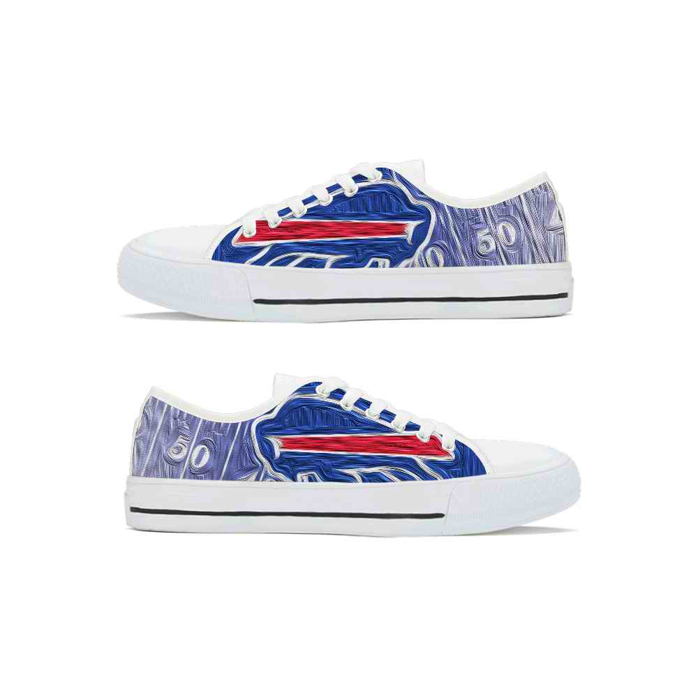 Women's Buffalo Bills Low Top Canvas Sneakers 004