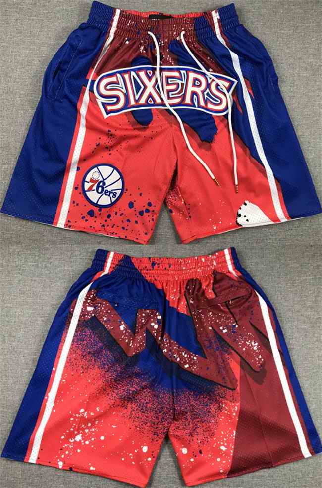 Men's Philadelphia 76ers Red/Blue Shorts (Run Small)