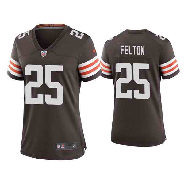Women's Cleveland Browns #25 Demetric Felton 2020 New Brown Stitched Jersey(Run Small)