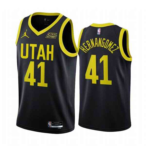 Men's Utah Jazz #41 Juancho Hernang'mez 2022/23 Black Statement Edition Stitched Basketball Jersey