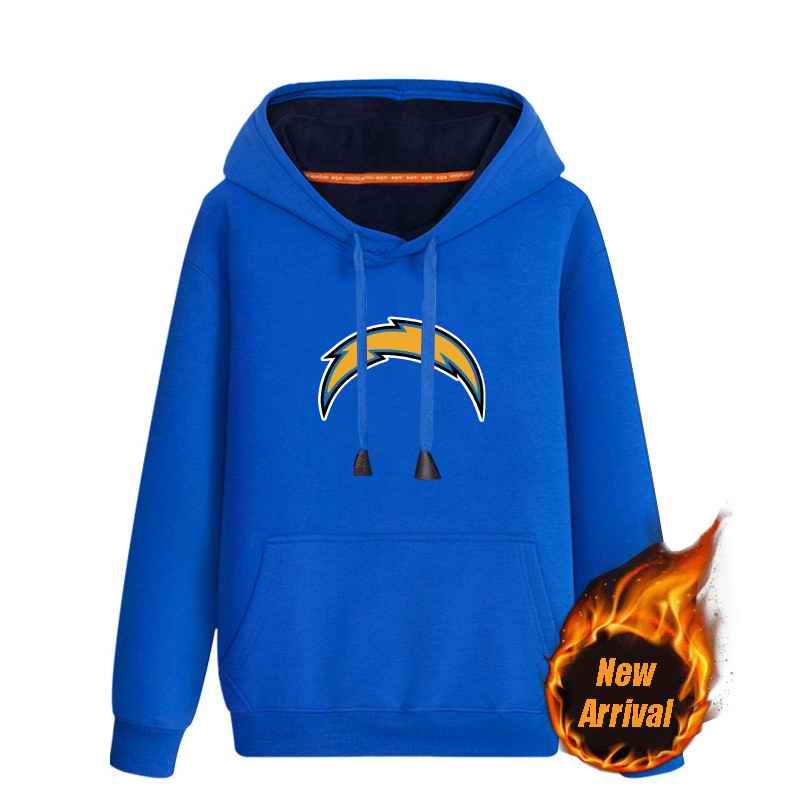 Men's Los Angeles Chargers Blue 70'cotton 30'polyester Cashmere Thickening version NFL Hoodie