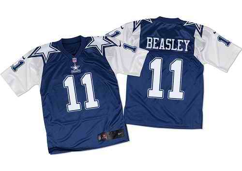 Nike Cowboys #11 Cole Beasley Navy Blue/White Throwback Men's Stitched NFL Elite Jersey