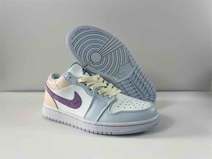 Women's Running Weapon Air Jordan 1 Blue/White Shoes 0431