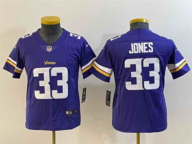 Youth Minnesota Vikings #33 Aaron Jones Purple Vapor Untouchable Limited Stitched Jersey