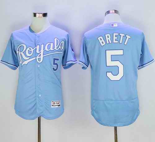 Royals #5 George Brett Light Blue Flexbase Authentic Collection Stitched MLB Jersey