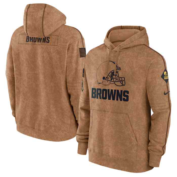 Men's Cleveland Browns 2023 Brown Salute to Service Pullover Hoodie