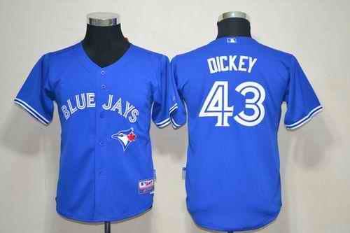 Blue Jays #43 R.A. Dickey Blue New Cool Base Stitched Youth MLB Jersey
