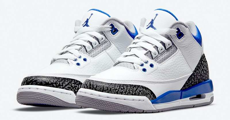 Men's Running weapon Air Jordan 3 White Blue Shoes 042