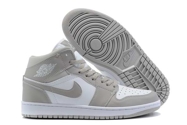 Women's Running Weapon Air Jordan 1 White/Grey Shoes 0112