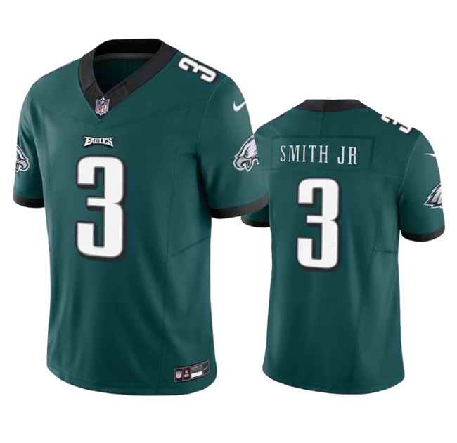 Men's Philadelphia Eagles #3 Nolan Smith JR Green 2023 F.U.S.E. Vapor Untouchable Limited Stitched Football Jersey