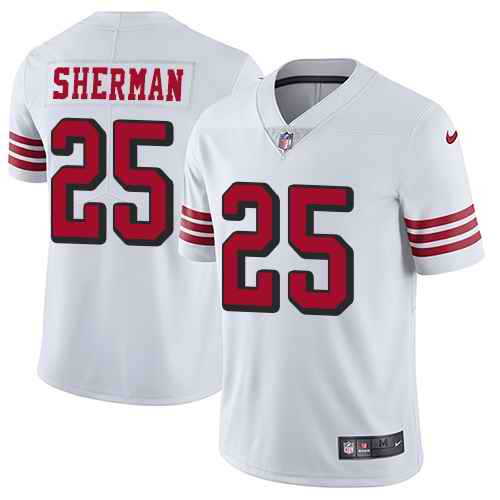 Youth NFL San Francisco 49ers #25 Richard Sherman White  Vapor Untouchable Limited Stitched Jersey