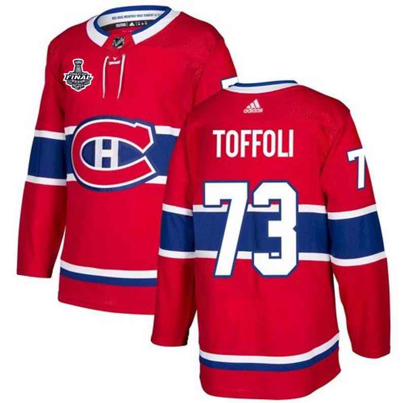 Men's Montreal Canadiens #73 Tyler Toffoli 2021 Red  Stanley Cup Final Stitched Jersey