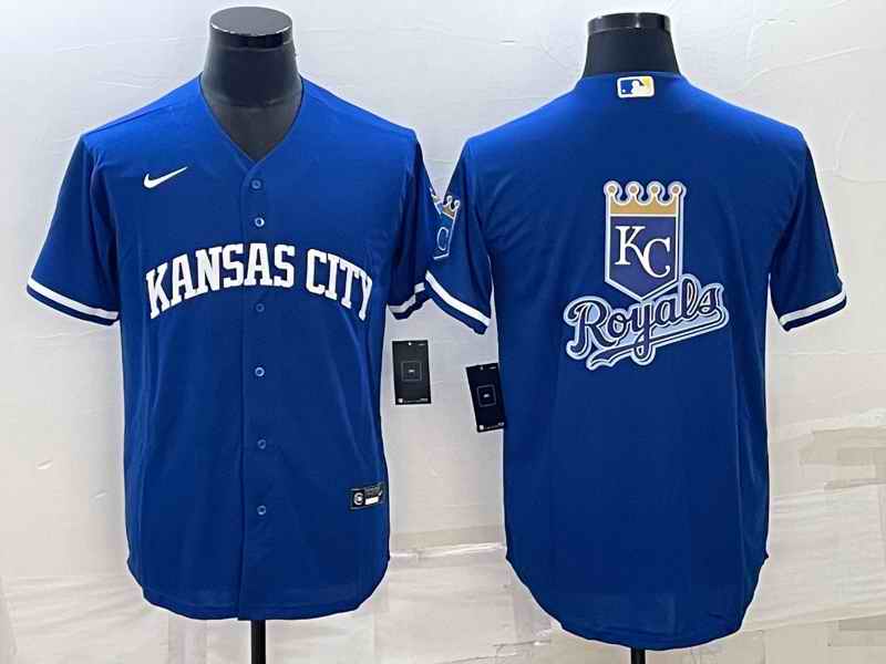 Men's Kansas City Royals Royal Team Big Logo Cool Base Stitched Jersey