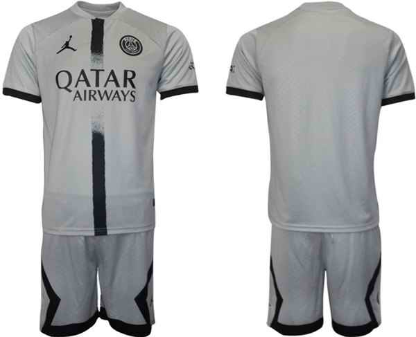 Men's Paris Saint-Germain Blank 2023 Gray Soccer Jersey Suit