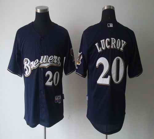 Brewers #20 Jonathan Lucroy Blue Cool Base Stitched MLB Jersey