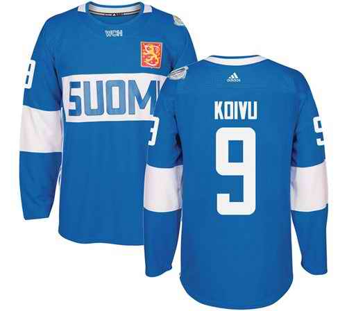 Team Finland #9 Mikko Koivu Blue 2016 World Cup Stitched NHL Jersey