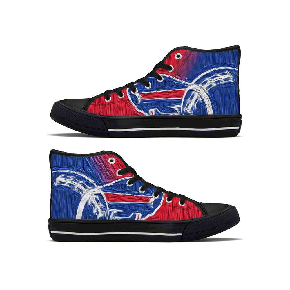 Men's Buffalo Bills High Top Canvas Sneakers 002