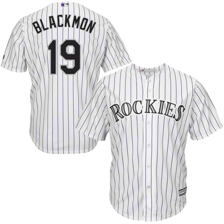 Men's Colorado Rockies  #19 Charlie Blackmon White Cool Base Stitched MLB Jersey