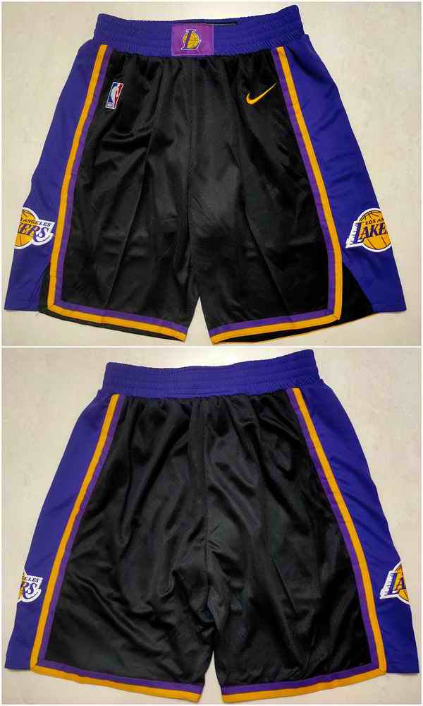 Men's Los Angeles Lakers Black Shorts (Run Small)