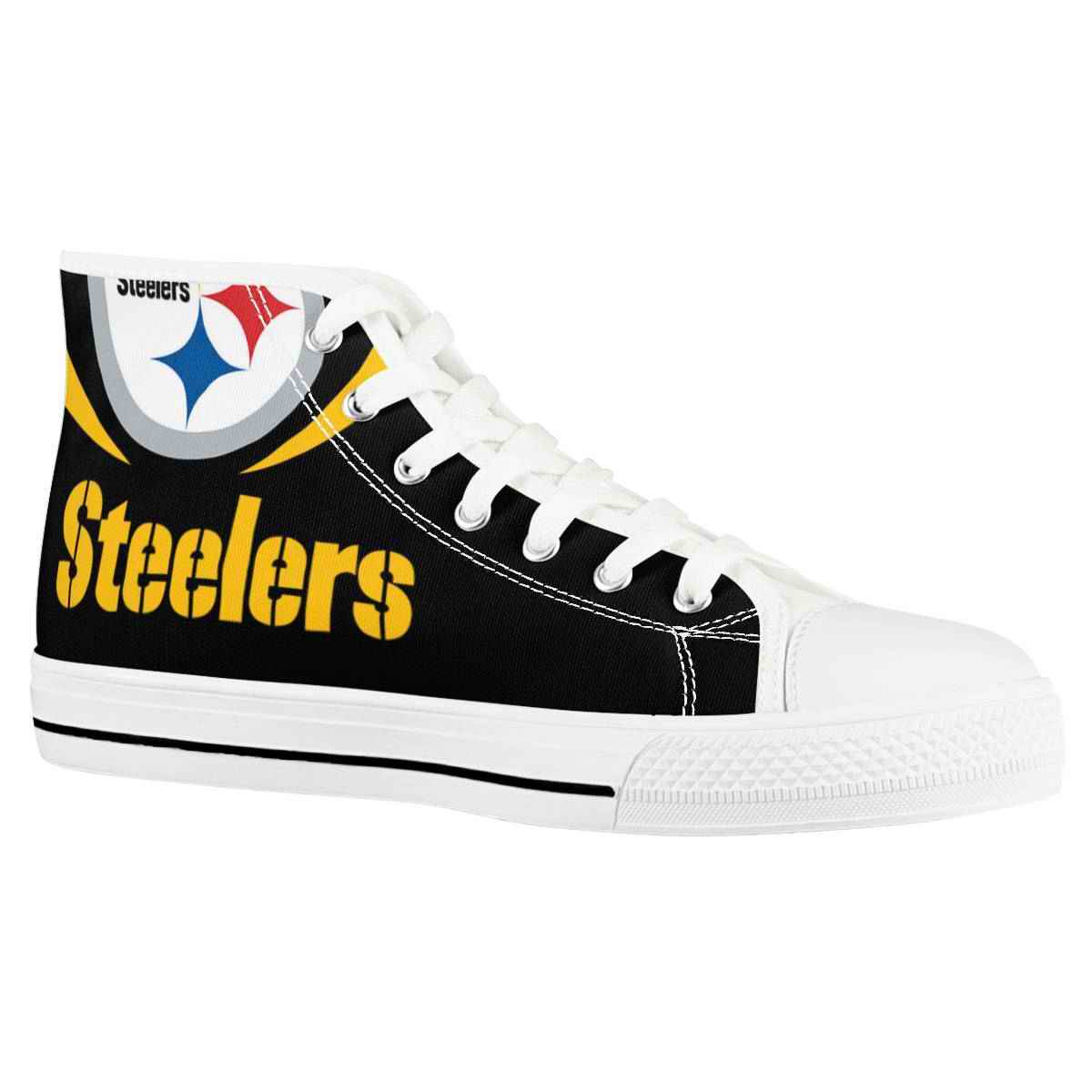 Men's Pittsburgh Steelers High Top Canvas Sneakers 004