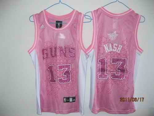 Suns #13 Steve Nash Pink Women Fashion Stitched NBA Jersey