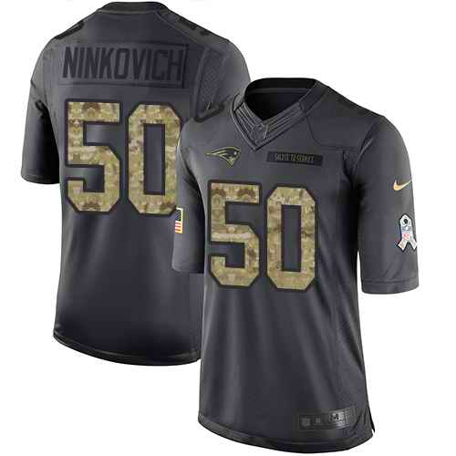 Nike Patriots #50 Rob Ninkovich Black Youth Stitched NFL Limited 2016 Salute to Service Jersey