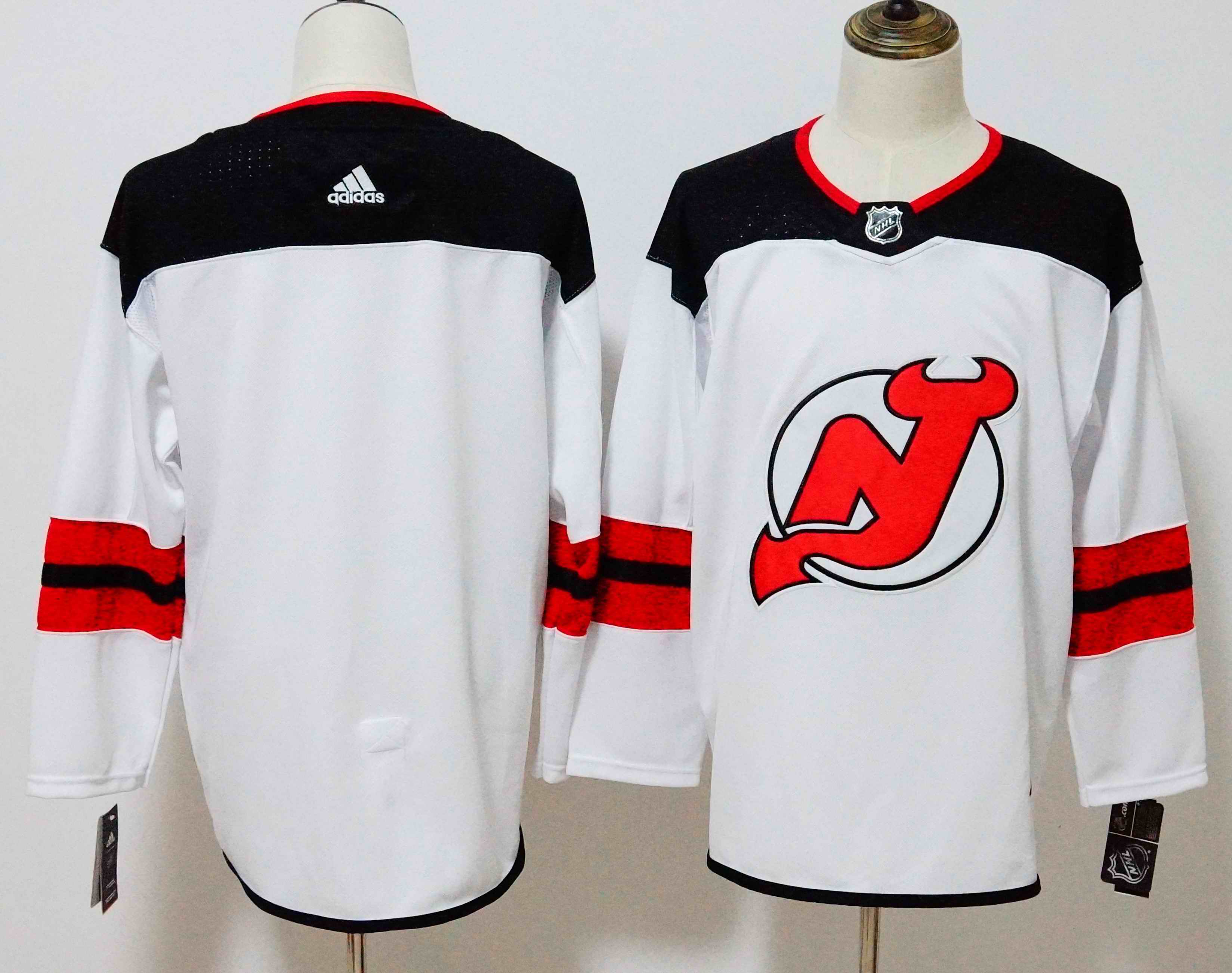 Men's Adidas New Jersey Devils White Stitched NHL Jersey
