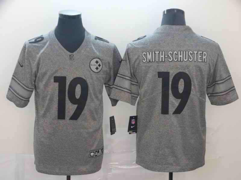 Men's Pittsburgh Steelers #19 JuJu Smith-Schuster 2019 Grey Stitched NFL Jersey