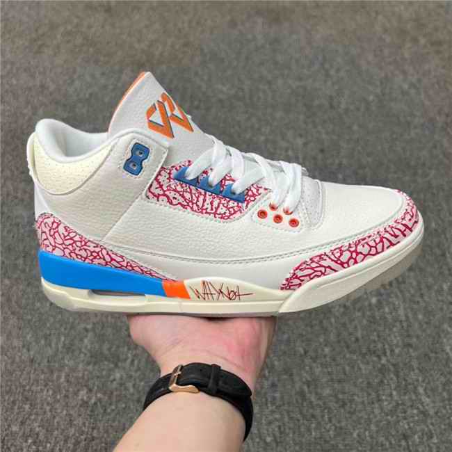 Women's Running weapon Air Jordan 3 White/Red/Blue shoes 0036