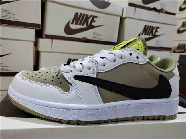 Men's Running Weapon Air Jordan 1 White/Brown Shoes 465