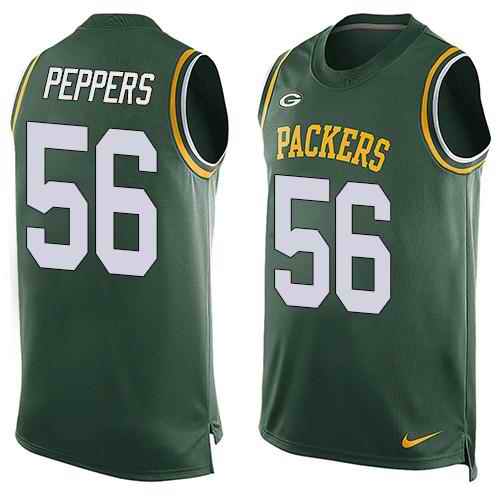 Nike Packers #56 Julius Peppers Green Team Color Men's Stitched NFL Limited Tank Top Jersey
