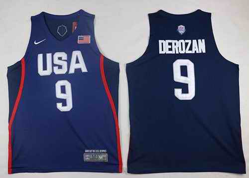 Nike Team USA #9 DeMar DeRozan Navy Blue 2016 Dream Team Stitched NBA Jersey