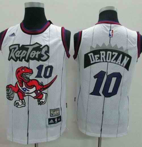 Raptors #10 DeMar DeRozan White Throwback Youth Stitched NBA Jersey