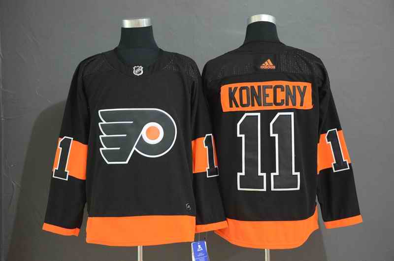 Men's Philadelphia Flyers #11 Travis Konecny Black Stitched NHL Jersey