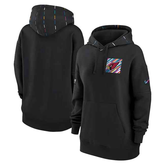 Women's Arizona Cardinals Black 2023 Crucial Catch Club Pullover Hoodie(Run Small)