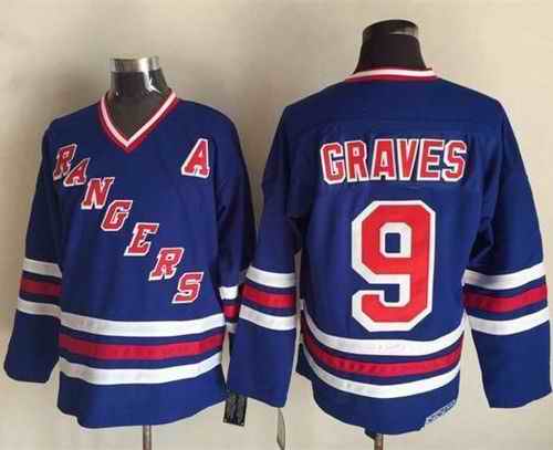 Rangers #9 Adam Graves Blue CCM Heroes of Hockey Alumni Stitched NHL Jersey