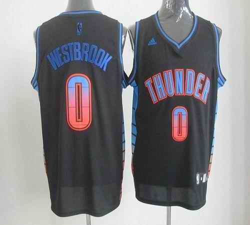 Thunder #0 Russell Westbrook Black Stitched NBA Vibe Jersey