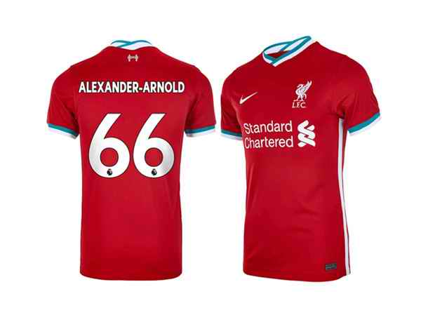 Men's Liverpool #66 Trent Alexander Red 2020/21 Jersey