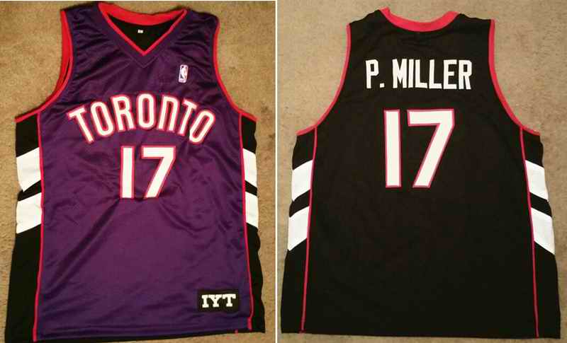 Men's Toronto Raptors #17 P. Miller Purple And White Stitched NBA Jersey