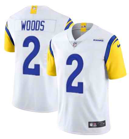 Men's Los Angeles Rams #2 Robert Woods 2021 White Vapor Untouchable Limited Alternate Stitched Jersey