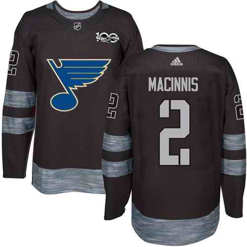 Blues #2 Al MacInnis Black 1917-2017 100th Anniversary Stitched NHL Jersey