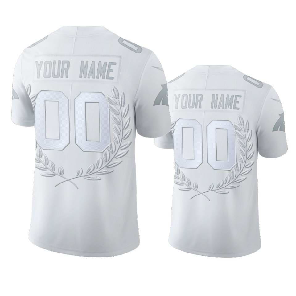 Men's Carolina Panthers Customized White MVP Stitched Limited Jersey
