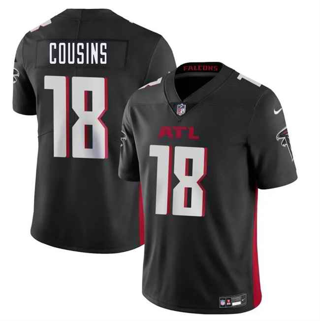 Men's Atlanta Falcons #18 Kirk Cousins Black Vapor Untouchable Limited Stitched Football Jersey
