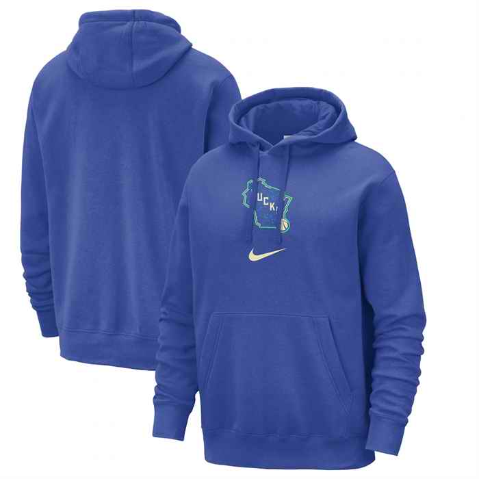 Men's Milwaukee Bucks Royal 2023/24 City Edition Essential Club Pullover Hoodie