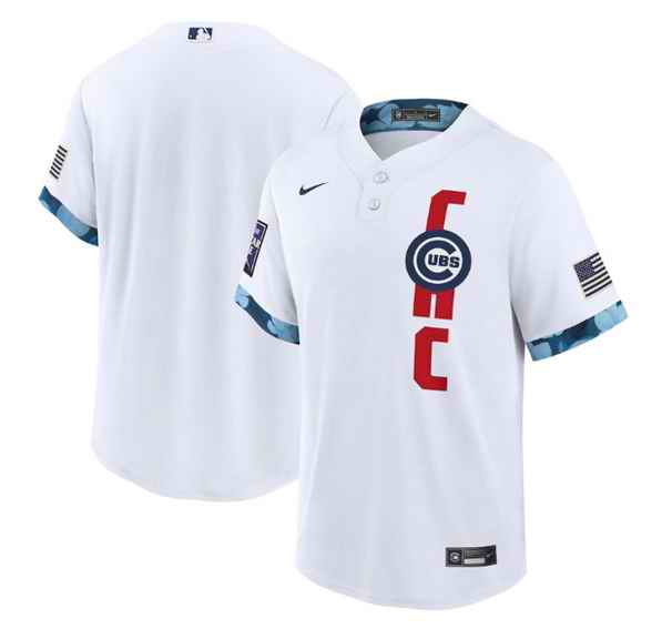 Women's Chicago Cubs Blank 2021 White All-Star Cool Base Stitched Jersey