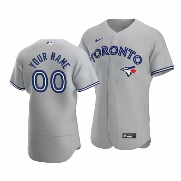 Men's Toronto Blue Jays Grey Customized Stitched MLB Jersey