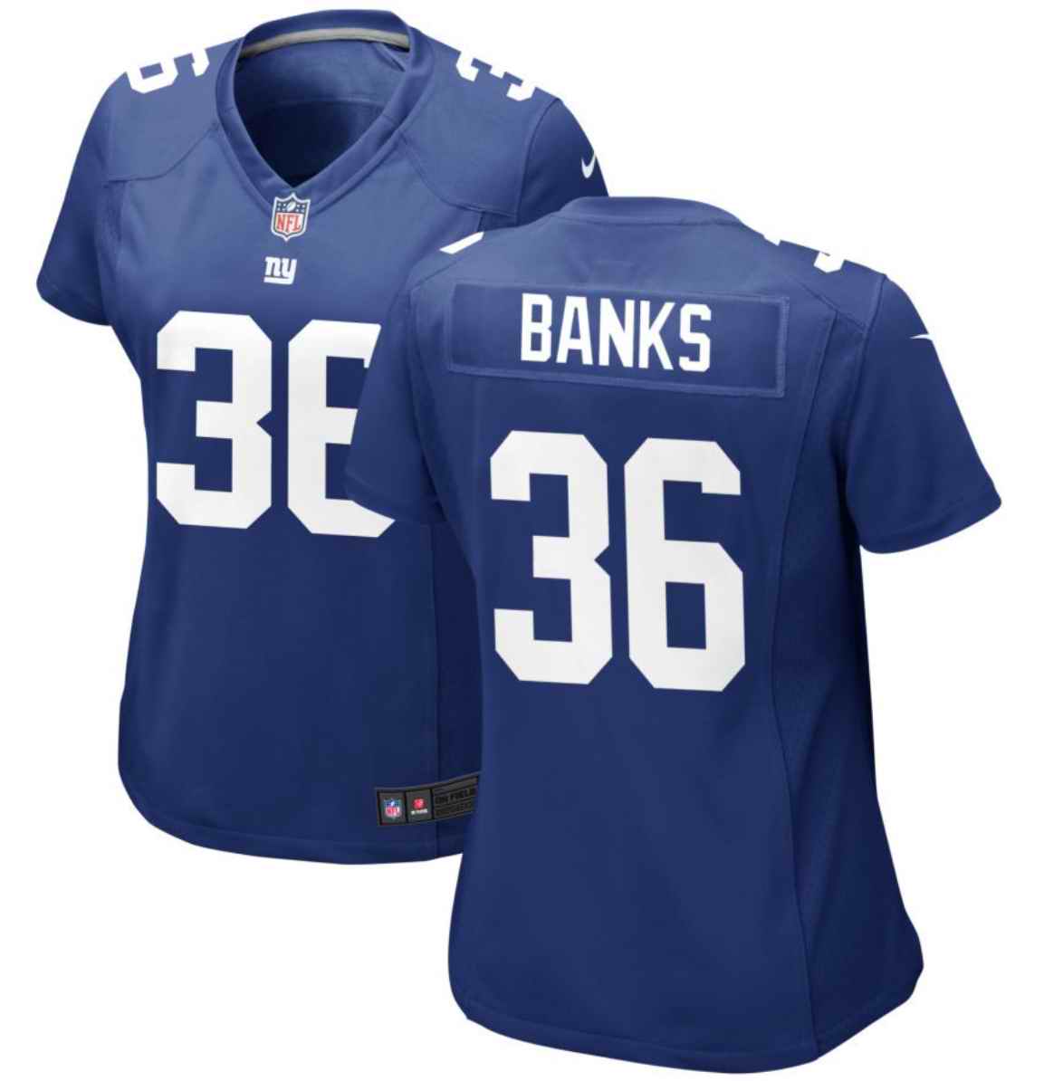 Women's New York Giants #36 Deonte Banks Blue Stitched Jersey(Run Small)
